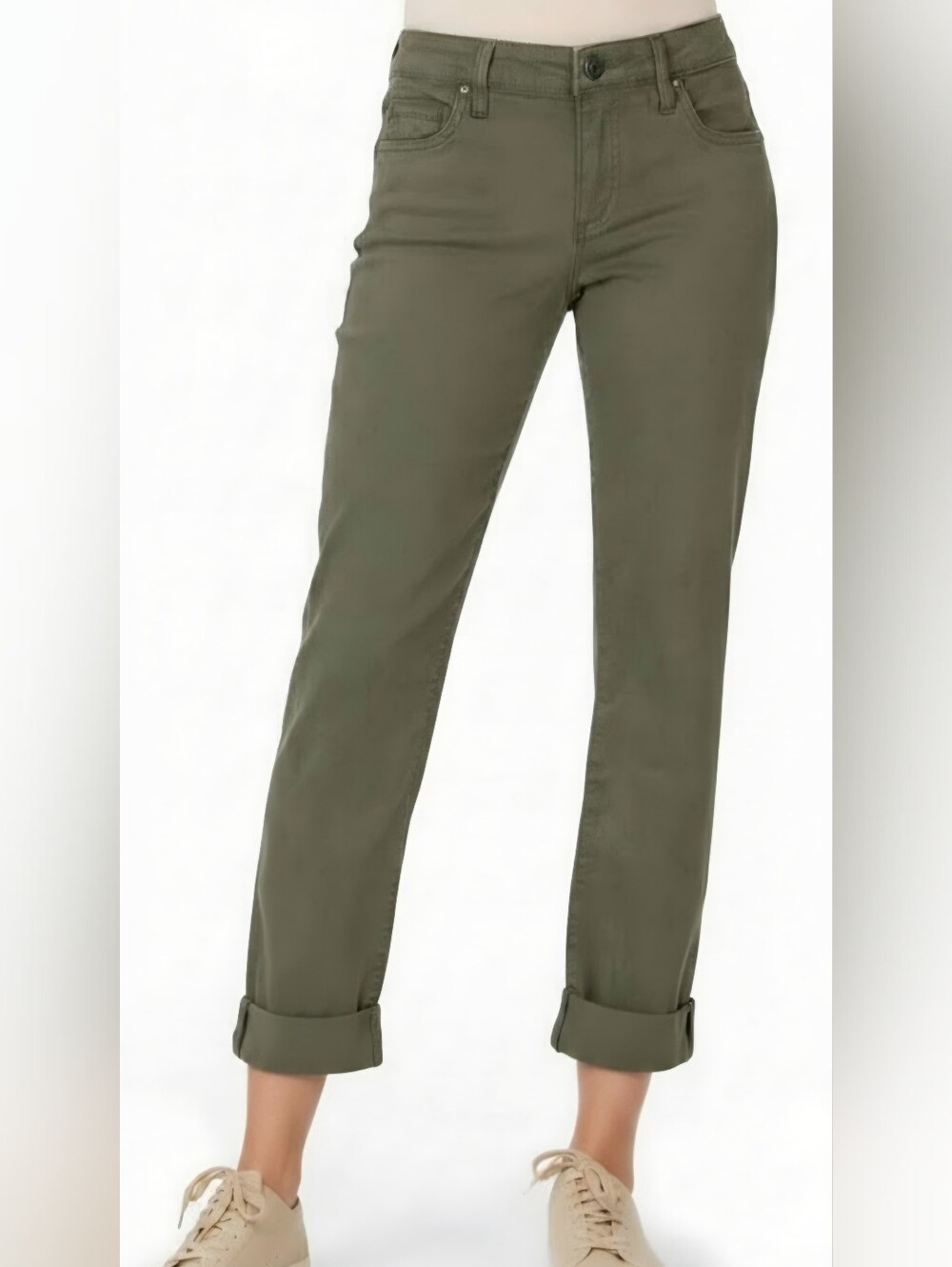 Kut From The Kloth Womens Olive Green Stretch Jeans Catherine Boyfriend Sz 18
